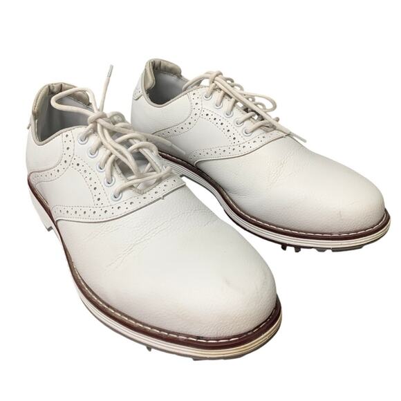 Thestron Other - Thestron Mens Size 9 White Faux Leather Lace Up Oxford Golf Course Shoes